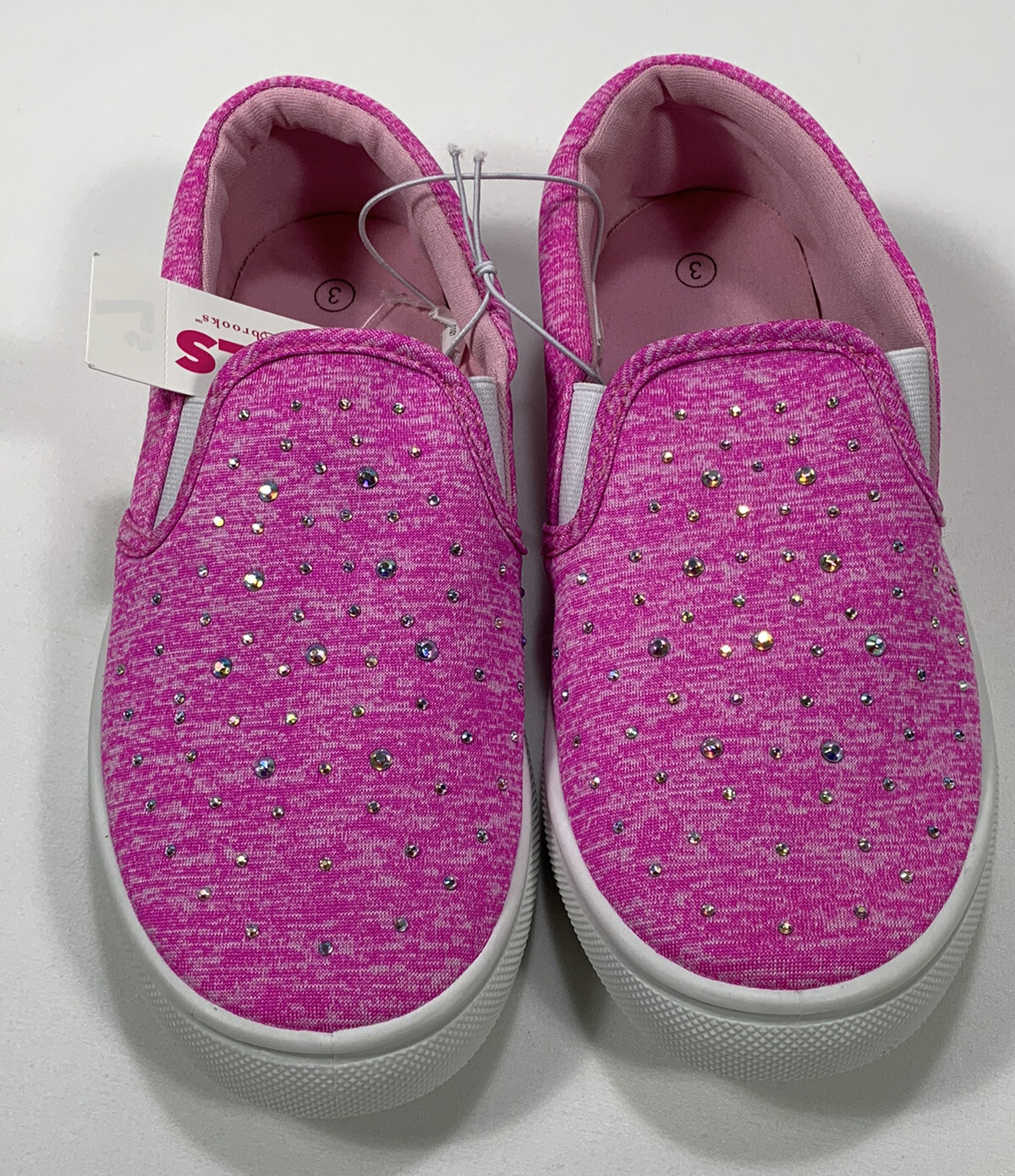 Bobbie Brooks Toddler Girls Shoe Size 9 Slip On Bright Hot Pink Rhinestones NWT