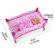 Baby Doll Crib Model Simulation Furniture Playset Nursery Room Decoration