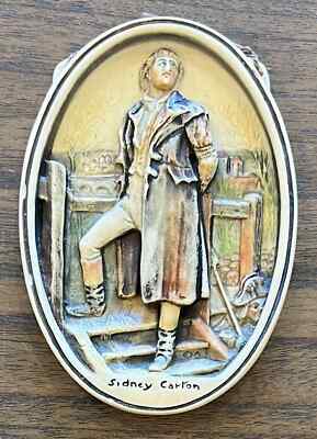 Rare Osborne Ivorex 3D Plaque Geoffrey Chaucer 5'' X 3.5''
