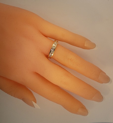 14K Y GOLD CHANNEL SET .50 CT DIAMOND WEDDING ANNIVERSARY BAND RING SIZE 5.5 - Picture 10 of 10
