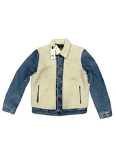 Levis Mens Denim Trucker Jean Jacket Panelled Sherpa Blue Denim 773790000