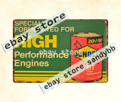 Sunoco GT Oil auto car repair shop decor metal tin sign home garage design ideas