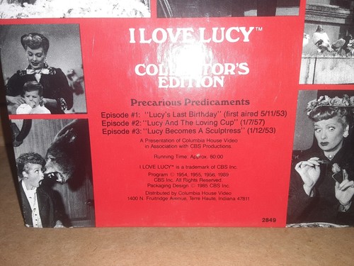 I Love Lucy The Collectors Edition ~ Precarious Predicaments On VHS (1985 CBS) - Picture 3 of 5