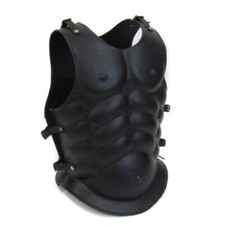 Breastplate Armor Black Medieval Roman Leather Muscle Cuirass Strap Replica