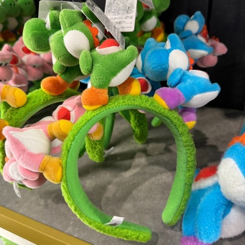 Super Nintendo World Exclusive Green Pink Blue Yoshi Plush Headband Brand New Jp - Picture 16 of 24