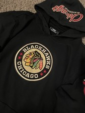 Sweat Capuche Vintage Chicago Blackhawks - Homme Taille M - Noir Reebok