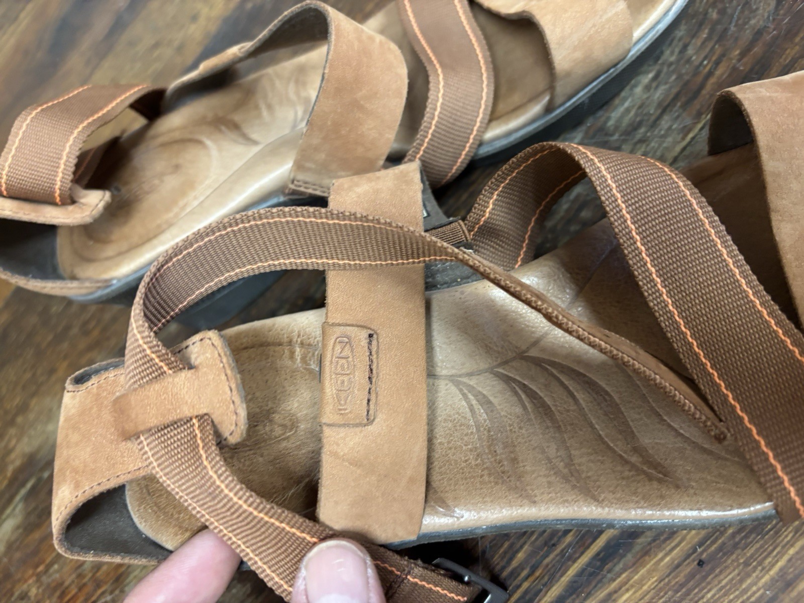 Sandali Keen Skyline zeppa pelle marrone cinturino alla caviglia taglia 9 OTTIME CONDIZIONI