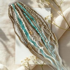 Elastischer Dread Pferdeschwanz, Boho Dreadlock Haarverl&auml;ngerung mit Perlen