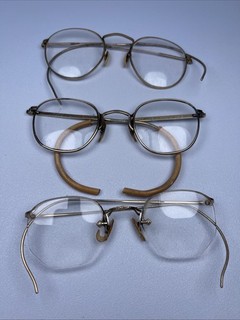 3 Lot Vintage 1/10 12K GF Gold / Scrap Gold Collectible Eyeglasses /Frames KD2