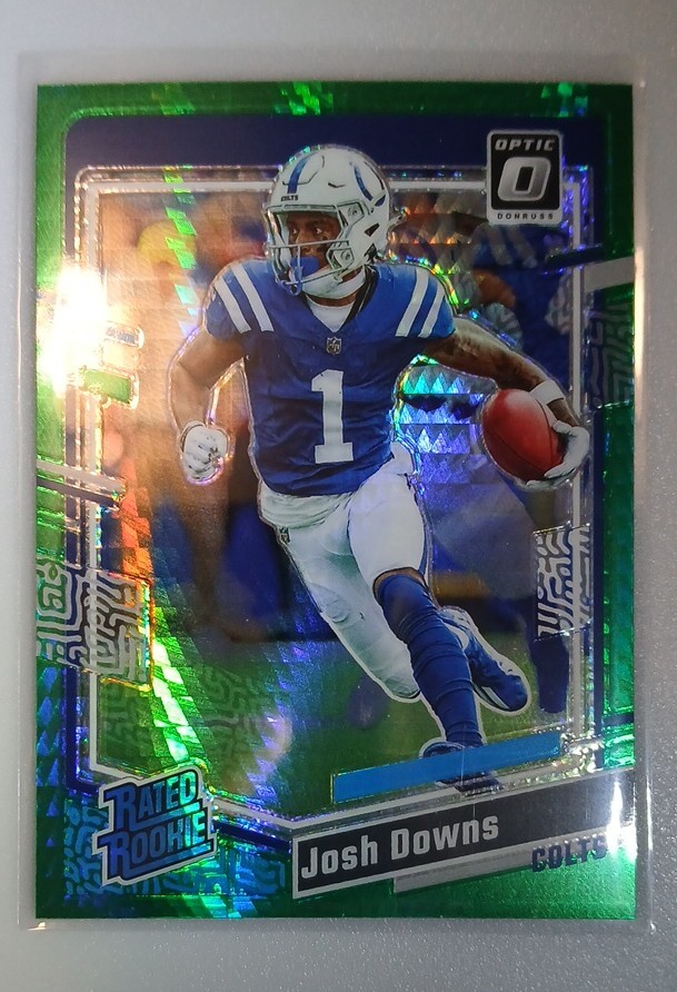 2023 Panini Donruss Optic - Rated Rookie Josh Downs #248 Green Hyper Prizm (RC)