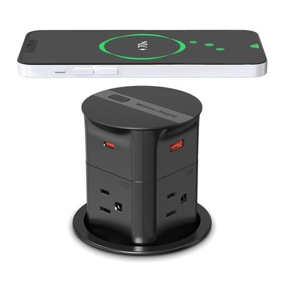 Tidy and Clean Pop Up Outlet with 800J Surge Protector