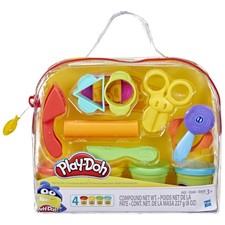 Play-Doh Starter Set, 9 Accessories, 4 Cans with Blue, Green, Red, and Yellow Mo
