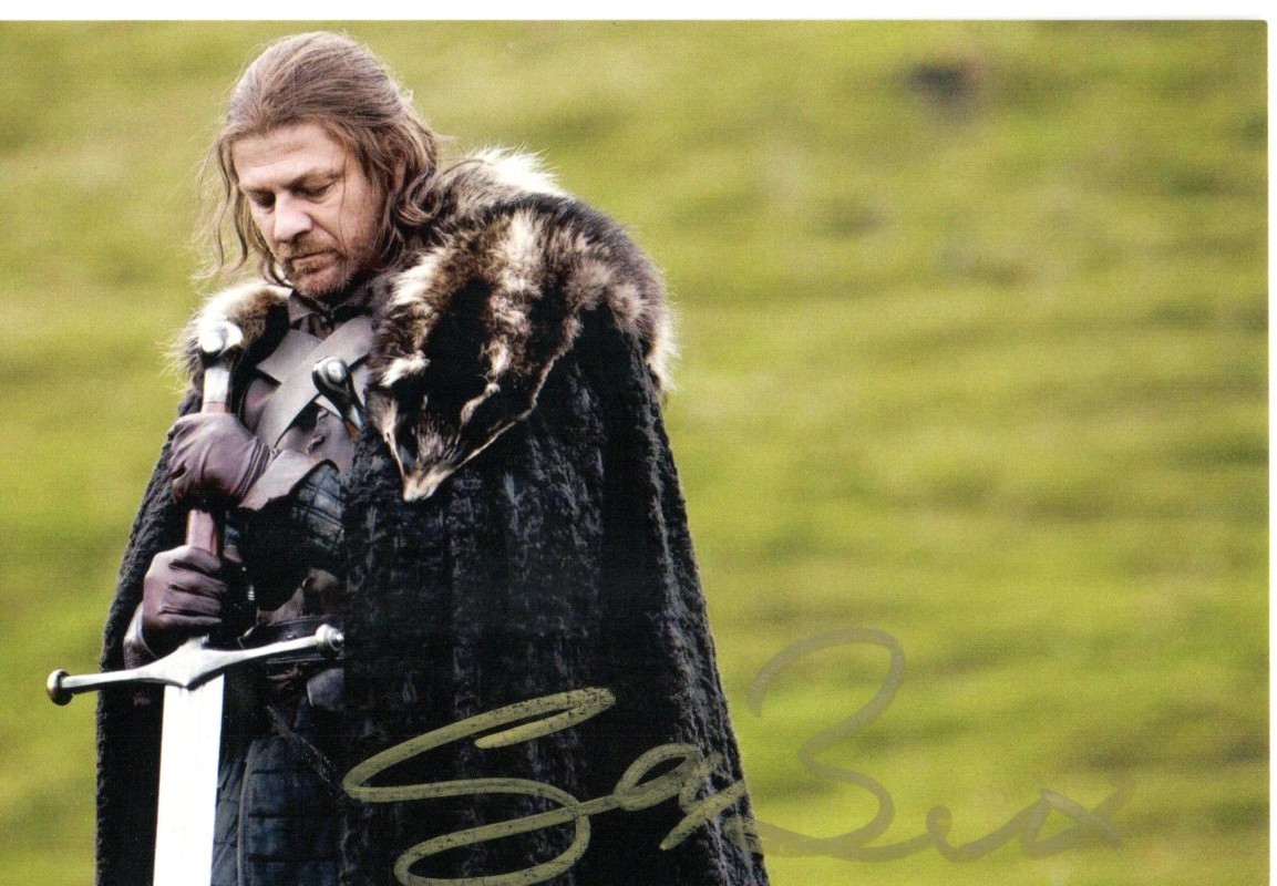 Sean Bean Actor in GAME OF THRONES Signed 6X4 Col Photo Autographed