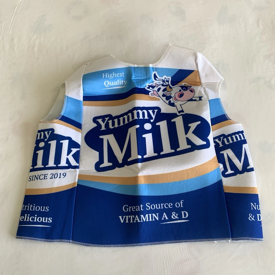 Delicioso Disfraz de Cartón de Leche Saludable Mediano 5-6 Niños Halloween Nuevo Foto 2 de 4