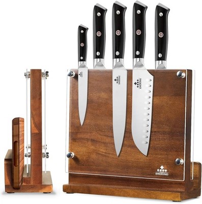Magnetic Knife Block with Acrylic Shield, Double Side Kitchen Knife Holder witho