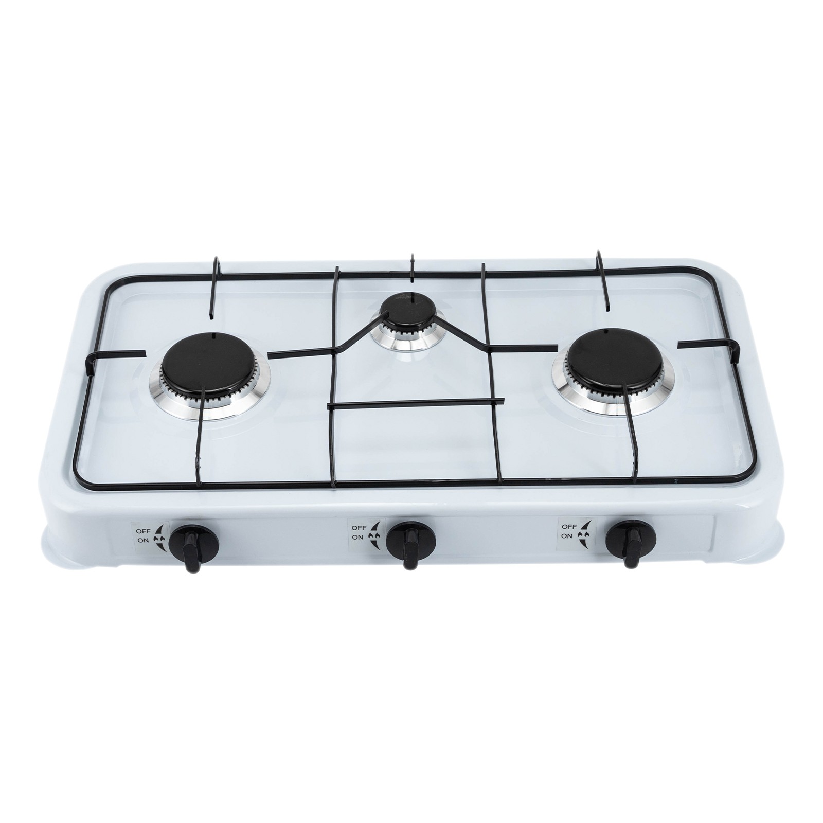 59*32*7cm 3 Burner Iron Gas Stove Gas Cooktop W/ A Windshield For Restaurants