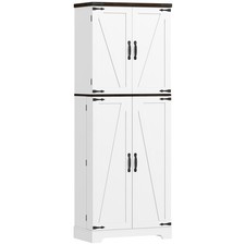 64" Tall Kitchen Pantry Cabinet with Motion Sensor Light, Adjustable Shelves