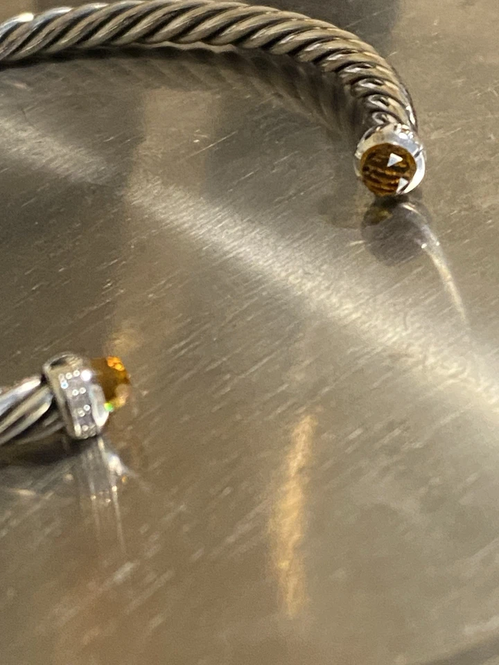 Brazalete David Yurman 4 mm plata de ley FLEX citrino mediano Foto 2 de 4