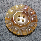 4 Vintage Antique Pressed Horn Carved Buttons VARIOUS PATTERNS — photo 7