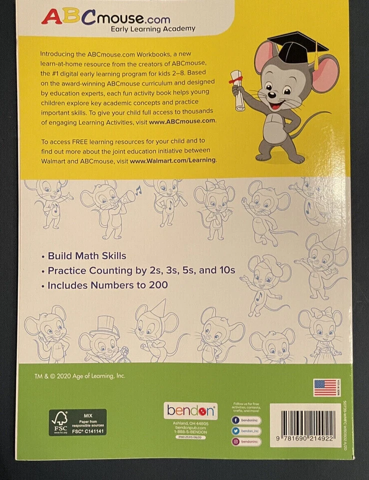 Math Adding and Subtracting Workbook with Sticker Sheets Bendon Ages 5-8 New - Image 2 of 3