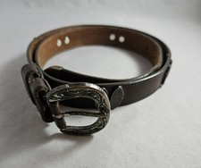 Jenny and The Boys Genuine Leather Belt Brown with Metal Accents Medium