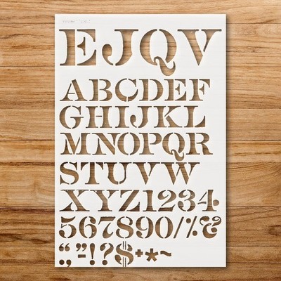 C Stencil Letters Symbols Typography Wall Art Reusable Plastic - StencilAir