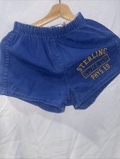 Vintage 70s Champion Prep Men  s Gym Shorts Blue Bar Small College Patina