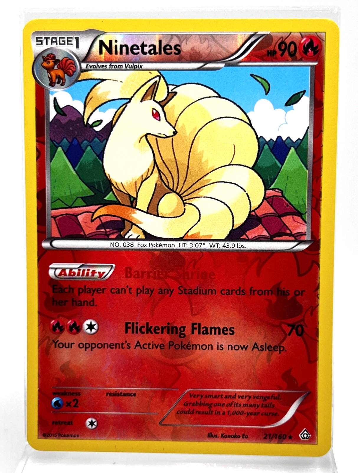 Ninetales 21/160 Reverse Holo Primal Clash 2015 Pokémon Card LP
