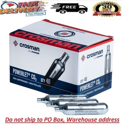 Crosman CO2 Cartridges 40 Cartridge Tank BB Pellet Airsoft Gun Gas12 Gram Bullet