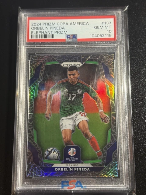 2024 Panini Prizm Copa America Orbelin Pineda Elephant Prizm SSP Mexico PSA 10