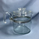 Vintage Pyrex Flameware Glass Percolator 6 Cup Coffee Pot & Lid ONLY 7756 B