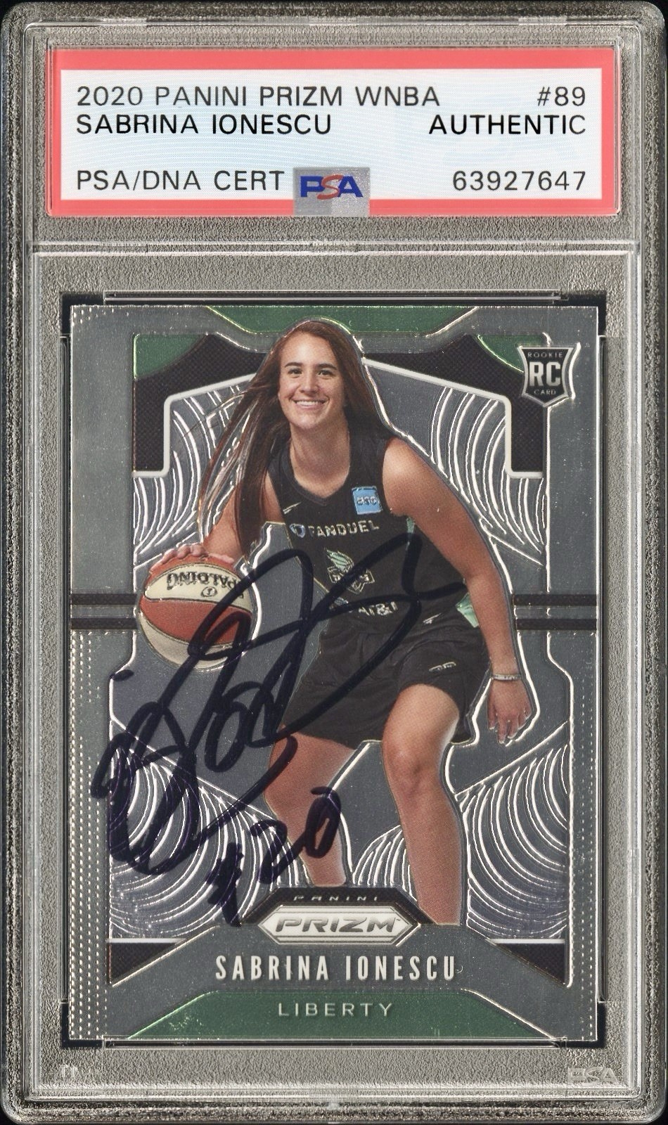 2020 Panini Prizm WNBA Sabrina Ionescu ROOKIE AUTO ✅ #89 RC PSA AUTH