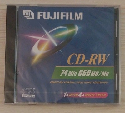 Fujifilm 74 Minute 650 MB CD-RW Compact Disc Rewritable Brand New Sealed In Pkg.