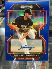 2022 prizm baseball draft picks blue auto michael prosecky /99 rockies