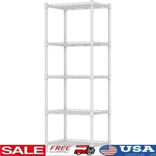 5 Tier Adjustable Wire Shelving Unit Heavy Duty Storage Rack No Tools Needed New