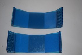 LEGO 2x Trans Dk Blue Panels 10x6x11 2408pb02 Unitron to Monorail Base 6991 Used