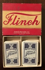 Vintage Flinch Card Game Parker Brothers 1938 Red Box 150 Cards No Rules 