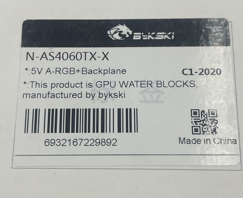 Bloc d'eau et plaque arrière GPU Bykski pour ASUS RTX 4060 Gaming N-AS4060TX-X - NEUF - Photo 5/5