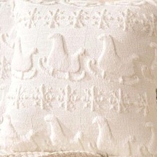 White Christmas Sleigh Sled Snowflakes Throw Pillow Covers 12"x20" Embroidered