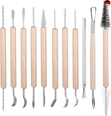 11 Stück Modellierwerkzeug, Ton Werkzeug, Polymer Clay Tools, Modelliermasse, 