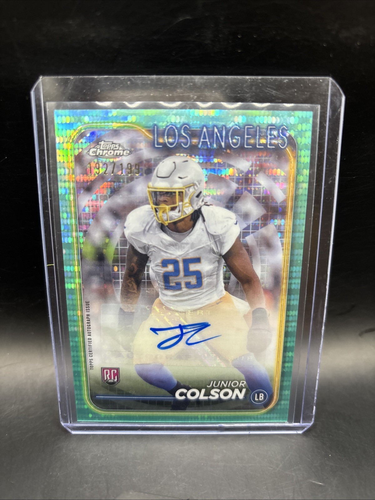 Junior Colson Topps Chrome Rookie Autographs Variations #RAJCO Aqua Refractor