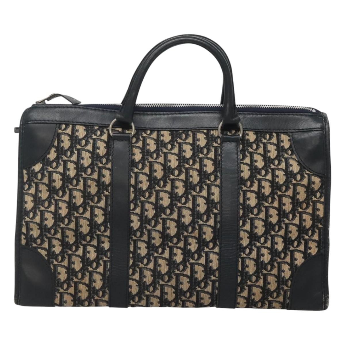 Dior Authentic Navy Canvas Bowling Travel Bag