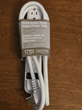 NEW Power Strip 6 Outlet US Electrical Plug 4 Ft Extension Cord White