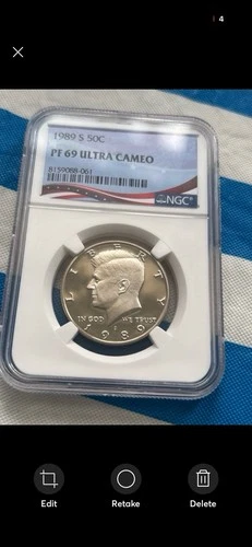 1989 Kennedy Half Dollar San Francisco NGC PF69 Ultra Cameo Proof Silver Coin