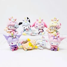 HELLO KITTY and Friends Pastel Flocked Hangers : Complete Set of 8 NEW Figures!