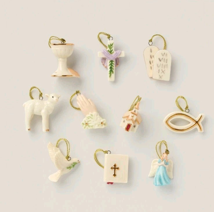 Lenox Tree of Faith 10-Piece Mini Ornament Set- New In Box