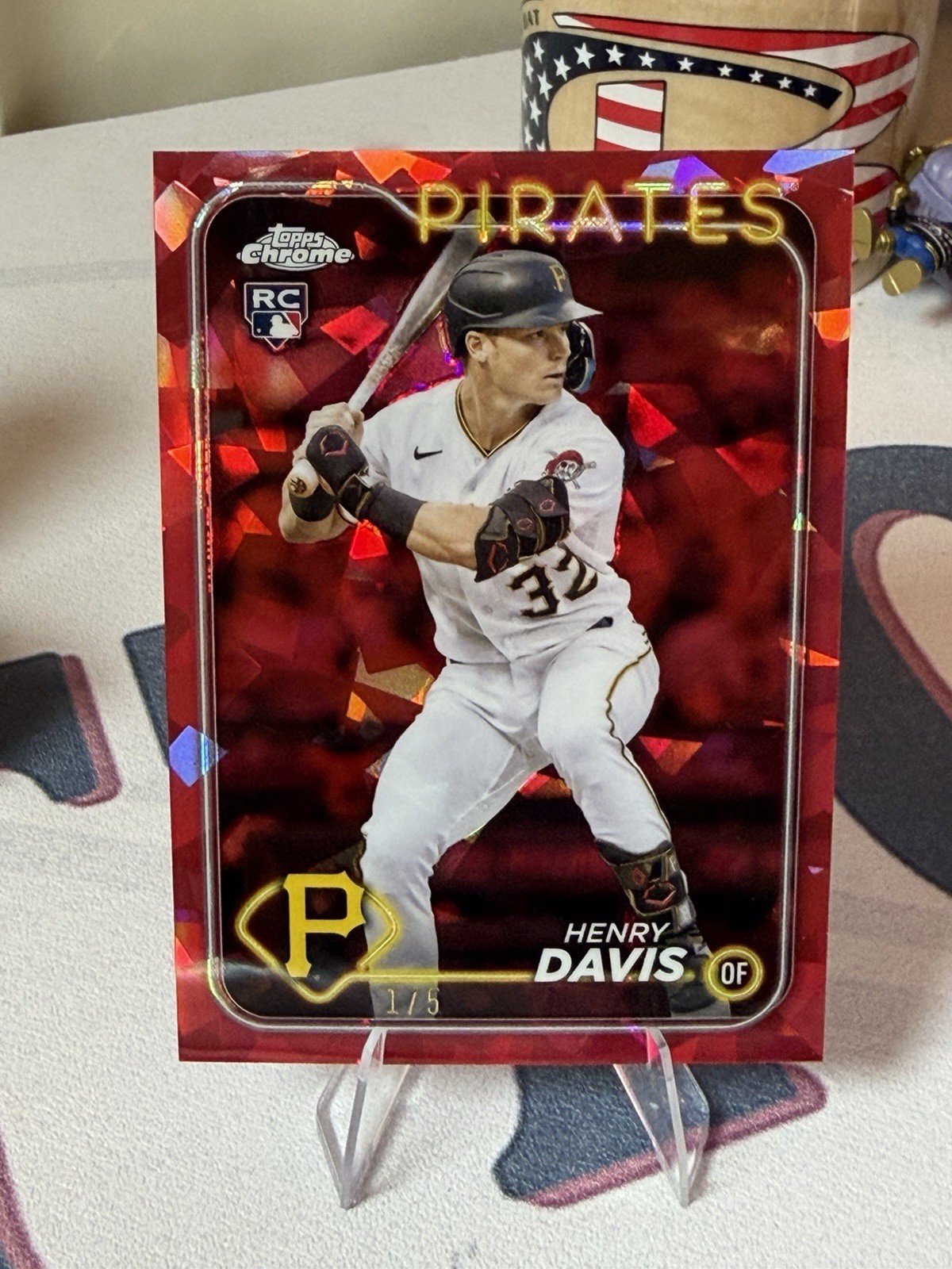 2024 Topps Chrome Sapphire Edition Henry Davis #295 Red /5 (RC)