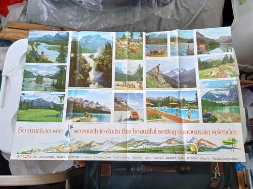 Canadian National Railways JASPER LODGE RESORT 1962 Foldout Poster Brochure