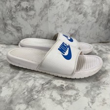 Nike Benassi Slides Mens 10 White Challenge Comfort Recovery Sandals 343880-060