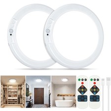 Rechargeable Ceiling Light 2 Pack, Magnetic Motion Sensor with Remote